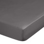 Prestieradlo 100x200 / 35 cm DINA z bavlneného saténu - tmavosivé